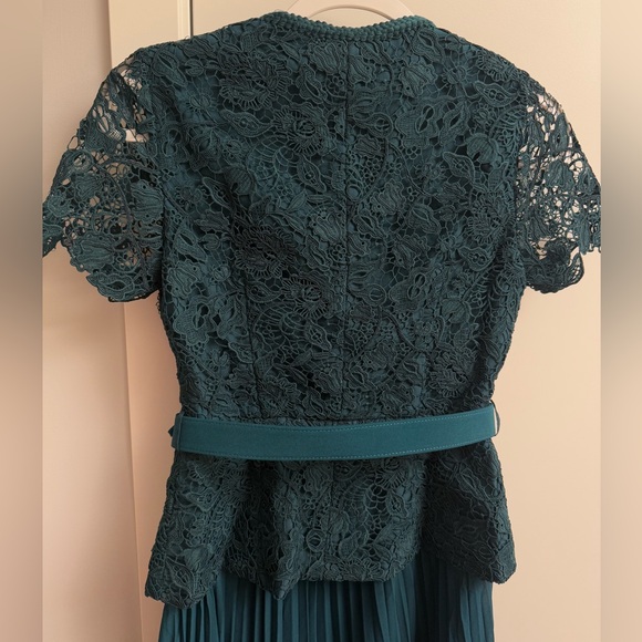 self portrait TEAL LACE BODICE MIDI DRESS - Picture 8 of 16